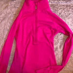 Long sleeve pink workout top